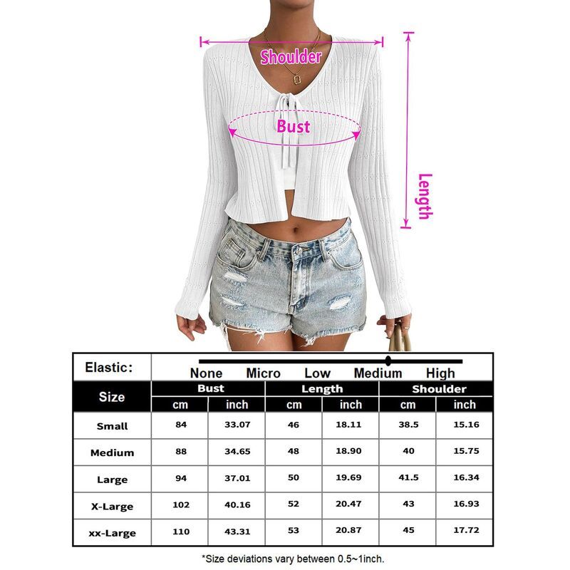 セオリア レディース アウター ニット・セーター カーディガン クロップド Seoria Womens Long Sleeve Knit Cropped Cardigan Tie Up Shrug T