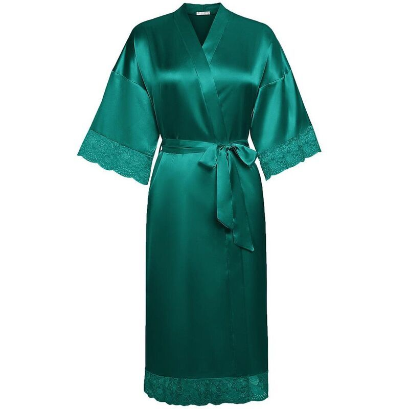 エコアー レディース アンダーウェア ナイトウェア レーストリム サテン シルク レース Ekouaer Satin Robes Lace Trim Silk Robe Three Quarter S 9,865円