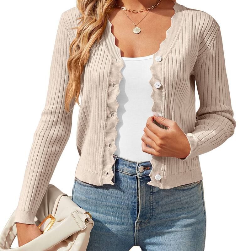 クリアフラワー レディース アウター ニット・セーター Vネック ボタンダウン カーディガン ダウン ClearFlower Womens Lightweight Knit Cardigan V Ne