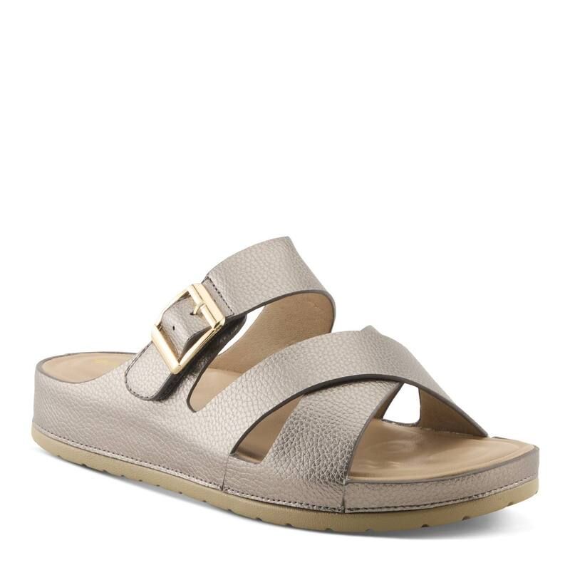 パトリシア レディース シューズ サンダル Patrizia Womens Eliza SlipOn Sandals With Buckle Accent Pewter ピューター