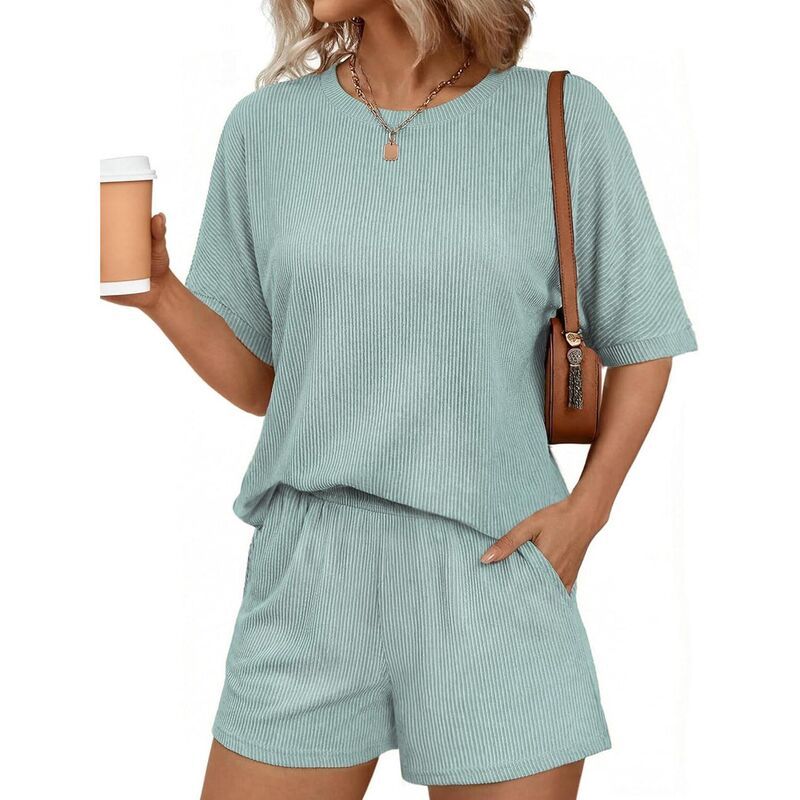 エコアー レディース アンダーウェア ナイトウェア リブ Ekouaer Womens Ribbed Matching Set with Pocket for Cruise and Casual We 10,426円