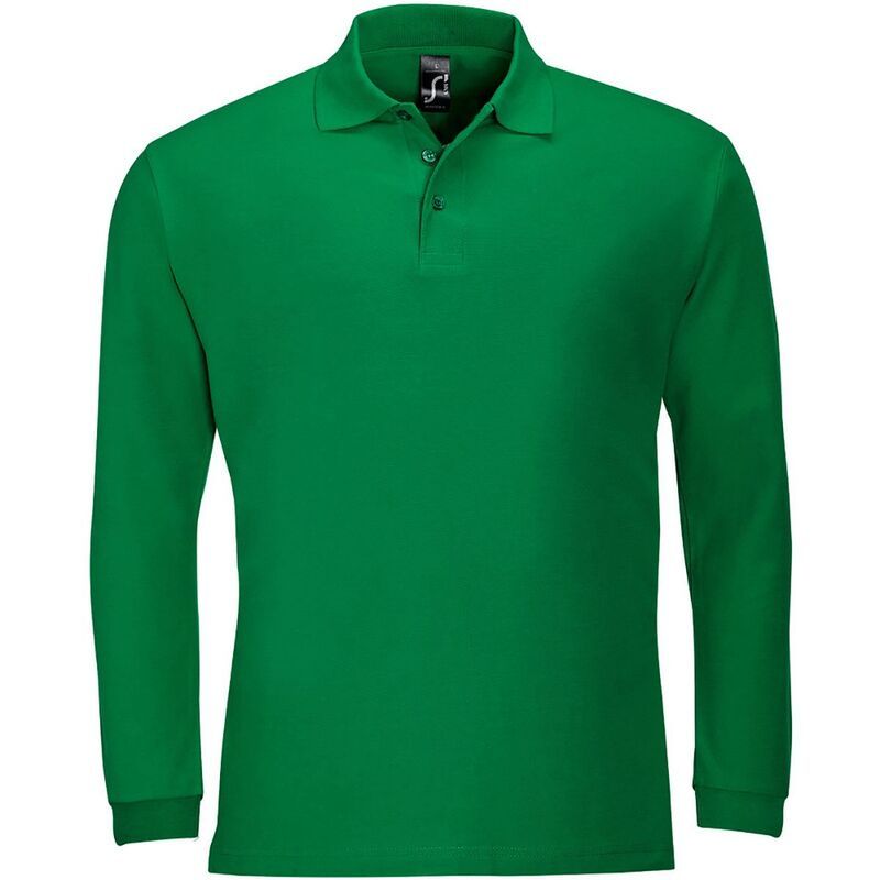 ソルズ メンズ トップス Tシャツ ポロシャツ コットン SOLS Mens Winter II Long Sleeve Pique Cotton Polo Shirt Kelly