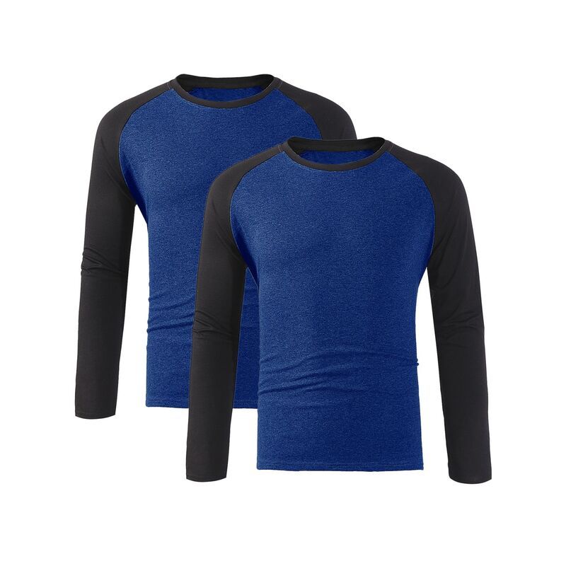 インスパイア シック メンズ トップス Tシャツ クルーネック INSPIRE CHIC 2 Packs Mens Raglan TShirts Long Sleeve Crewneck Casual
