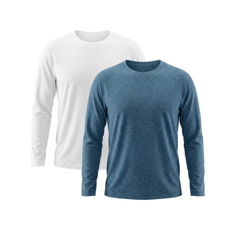 インスパイア シック メンズ トップス Tシャツ スリムフィット クルーネック INSPIRE CHIC 2 Packs Mens Casual t Shirt Crew Neck Long Slee