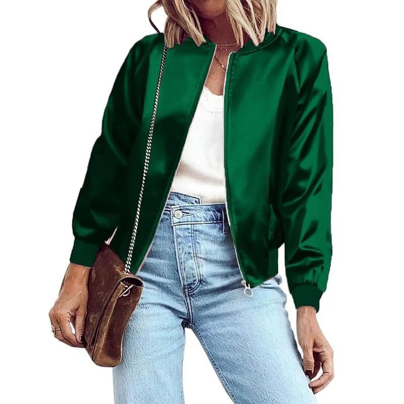 ジーグー レディース アウター ジャケット・ブルゾン コート Zeagoo Womens Classic Solid Striped Biker Jacket Zip Up Fashion Bombe