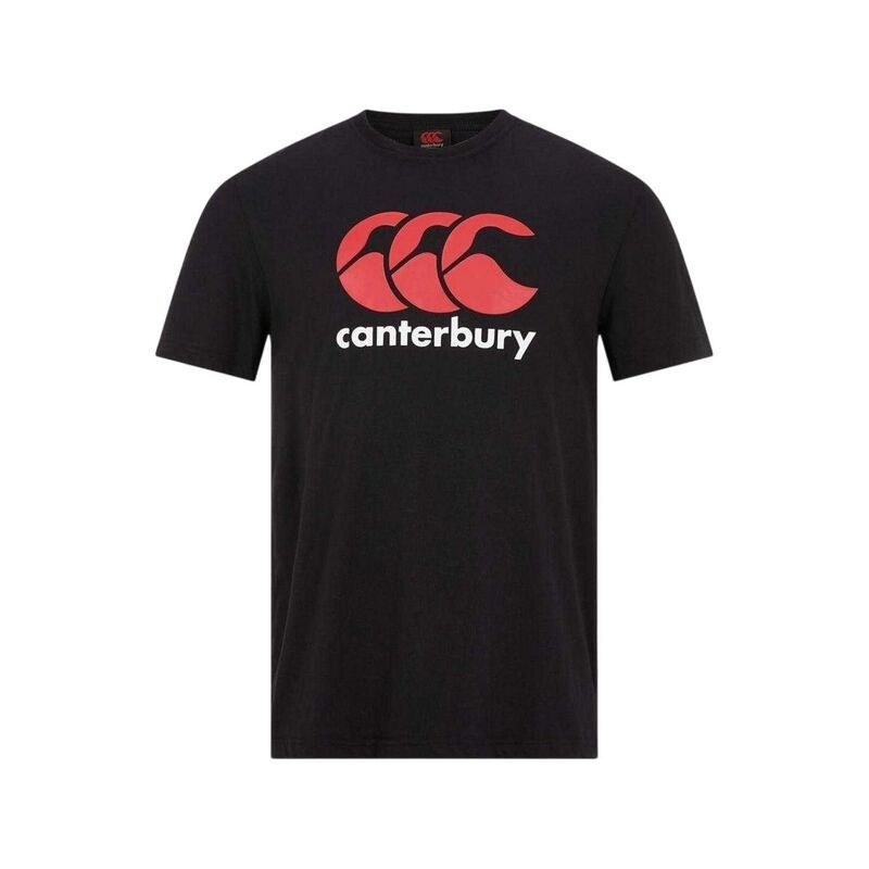 カンタベリー メンズ トップス Tシャツ ロゴ Canterbury Mens Large Logo TShirt Black Red ブラック