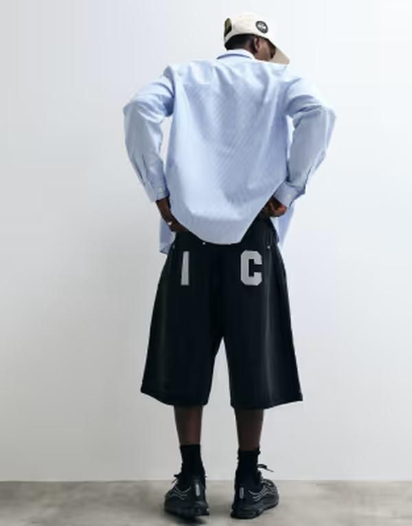 アイスクリーム メンズ ボトムス ハーフパンツ・ショーツ デニム ICECREAM scoop denim jorts with running dog Black ブラック