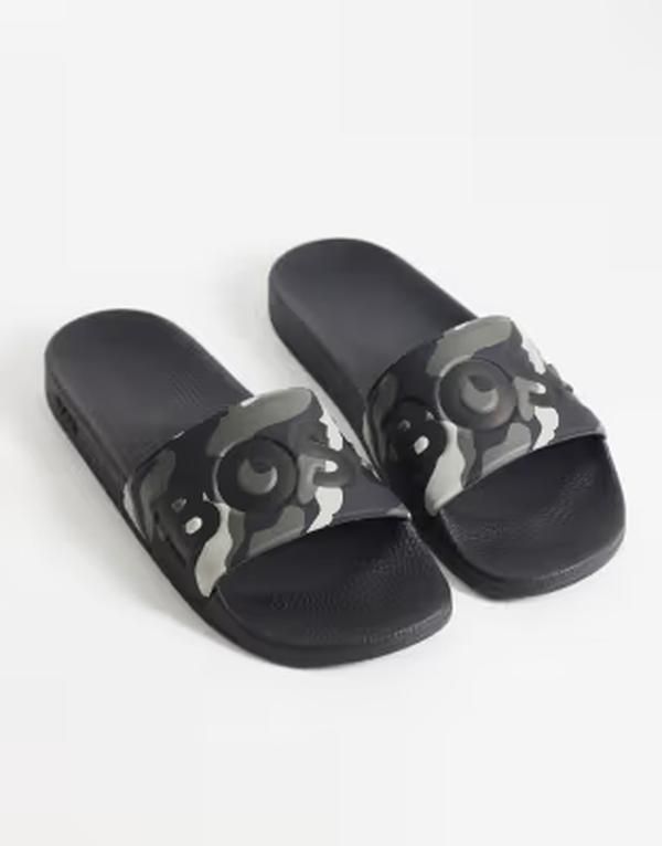 ボス メンズ シューズ サンダル BOSS Bodywear BOSS aryeh sliders Open Green グリーン