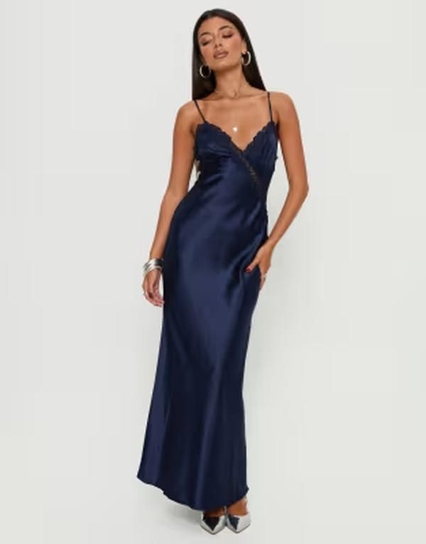 プリンセスポリー レディース トップス ワンピース レーストリム サテン レース マキシ Princess Polly Madelene satin lace trim cami maxi dress