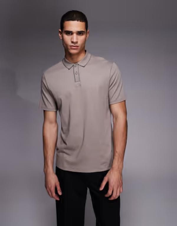 ヒューゴレッド メンズ トップス Tシャツ リラックスフィット ポロシャツ HUGO Red relaxed fit polo collar tshirt in lightpastel brown ブ