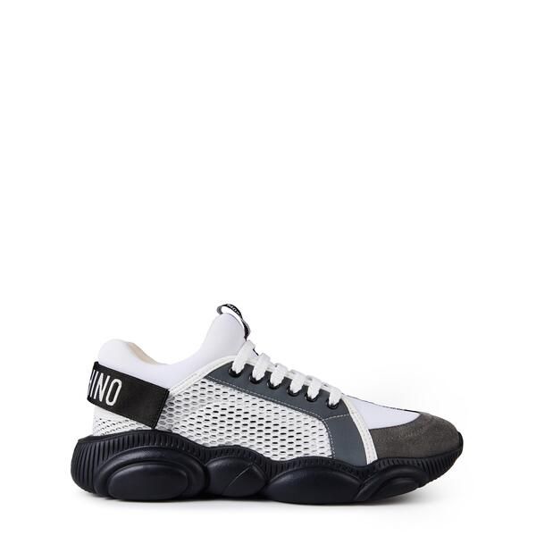 モスキーノ メンズ シューズ スニーカー メッシュ Moschino Mesh Teddy Low Top Trainers WhiteGrey ホワイト 44,880円