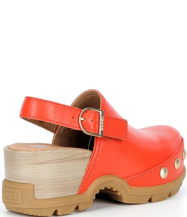 ソレル レディース シューズ サンダル レザー Sorel RoamN RVT Leather Studdedetail Slingback Clogs Dark AuburnGum