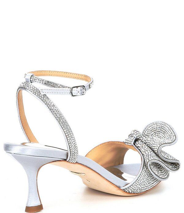 バッジェリーミシュカ レディース シューズ サンダル フリル Badgley Mischka Remi Crystal Embellished Ruffle Bow Dressandals Black