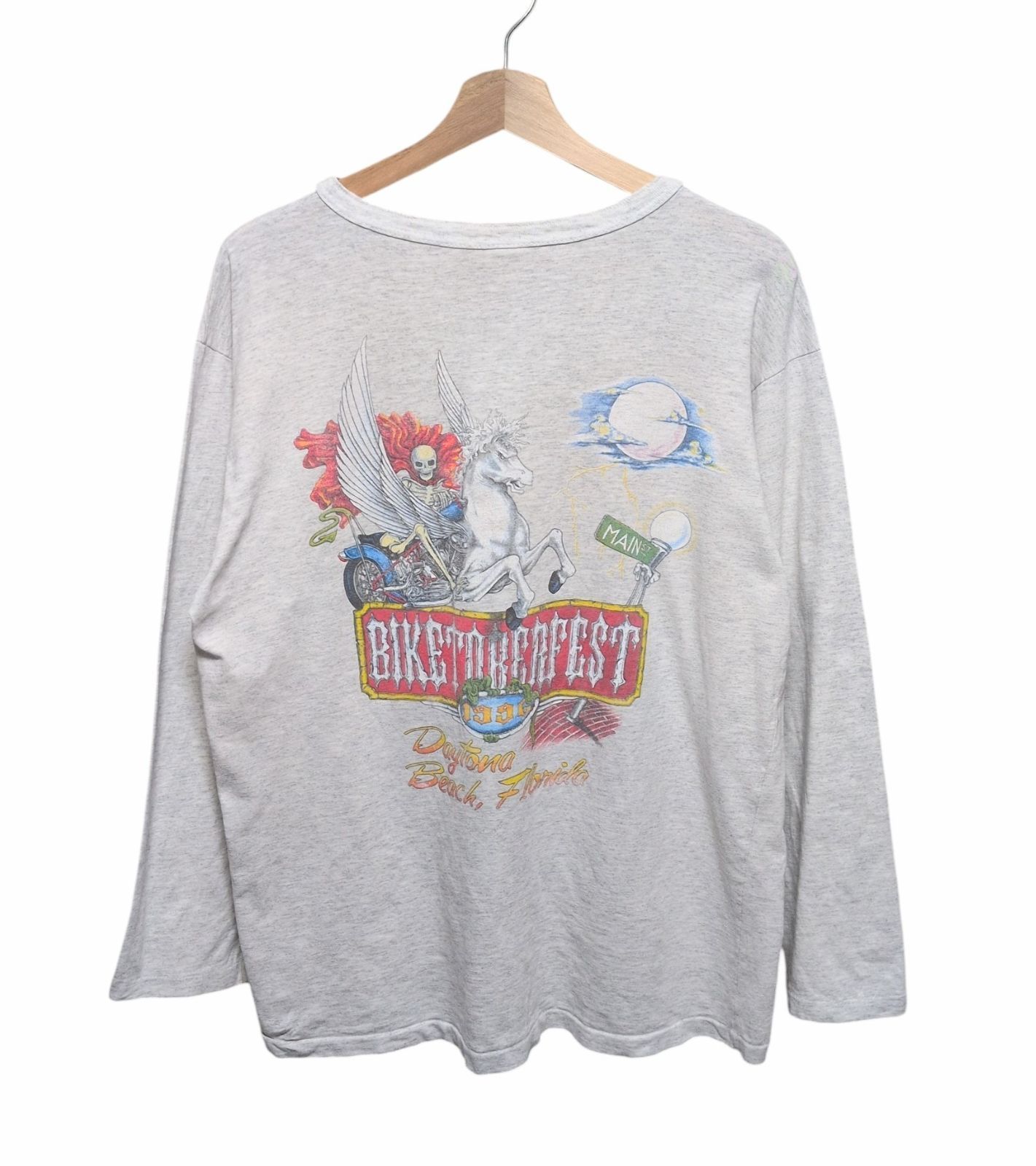 90s USA製 J.B. FASHIONS BIKETOBERFEST ’96 バイクトーバーフェスト ヘンリーネック 長袖Tシャツ
