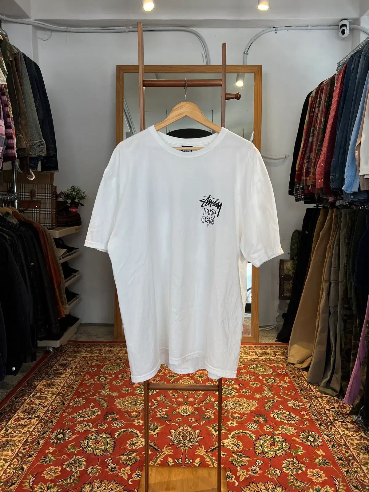 XL STUSSY タフギア 半袖Tシャツ 白