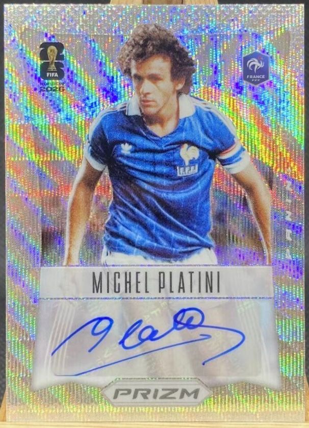 Michel Platini ミシェル・プラティニ Panini Prizm FIFA World Cup Flashback 2026 Silver Wave Prizm Auto 直筆 サイン France