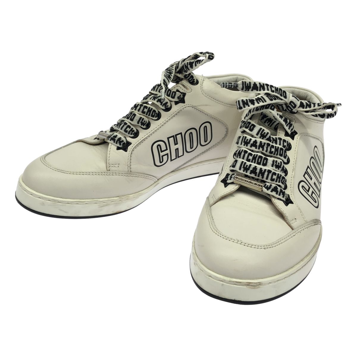 JIMMY CHOO ジミー チュウ I Want Choo レザーロゴスニーカー ホワイト 34