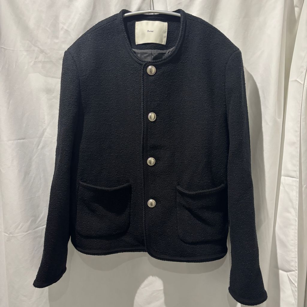 Dunst Dunst CLSSIC BOUCLE TWEED JACKET JACKET UDJA6A108BK00L BLACK SIZE: L [NAKAMEGURO B08]