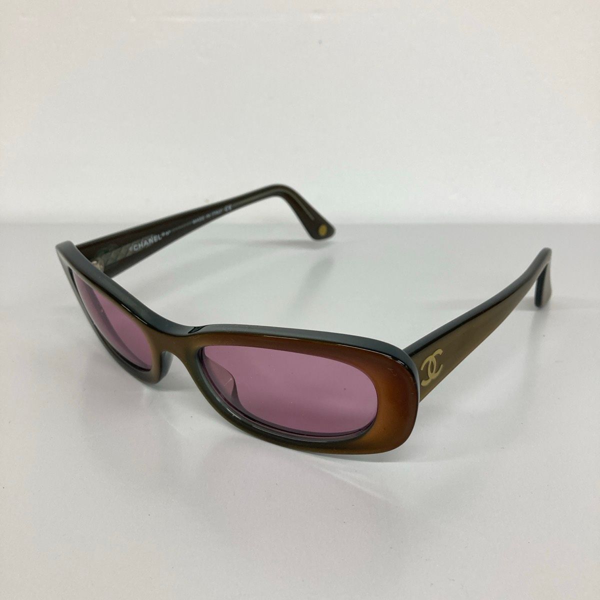 CHANEL/シャネル キッズサングラス 度なし5011 c.532/64 51□19 135 ブラウン/ピンク系 ココマーク イタリア製[OX03699]