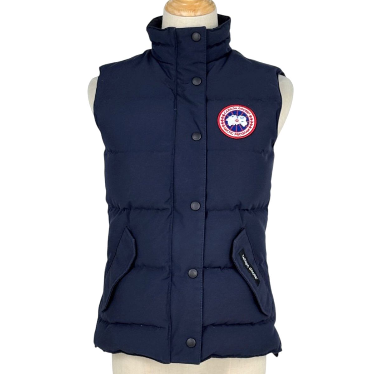 カナダグース CANADA GOOSE フリースタイルベスト アウター ダウン ネイビー レディース 【中古】