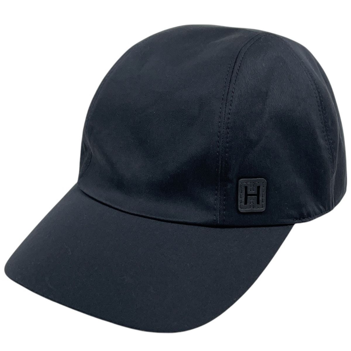 エルメス HERMES セリア キャップ 帽子 コットン ポリウレタン ネイビー レディース 【中古】
