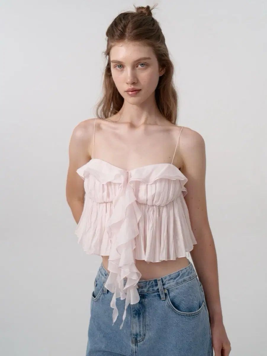 ザ・バーネット Frill Tiered Sleeveless Blouse_Pink ブラウス ピンク