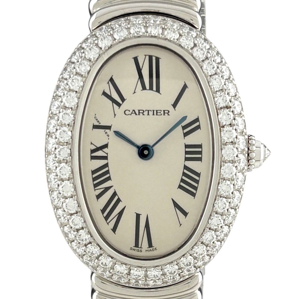 【保証書】カルティエ CARTIER ベニュワール WB5097L2 腕時計 WG ダイヤモンド クォーツ ベージュ系 レディース 【中古】