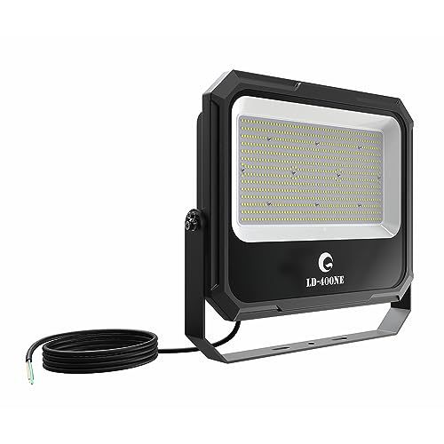 ★新品★GOODGOODS LED投光器 400W 屋外 防水 大型施設 昼白色 高演色Ra95 高輝度 IP66 42000lm 作業灯 超爆光 防水防塵 省エネ 新仕様ステー 明るい 通気弁付き 取付簡単 耐風 耐震 屋外照明 駐車場 ガレージ 倉庫 野外