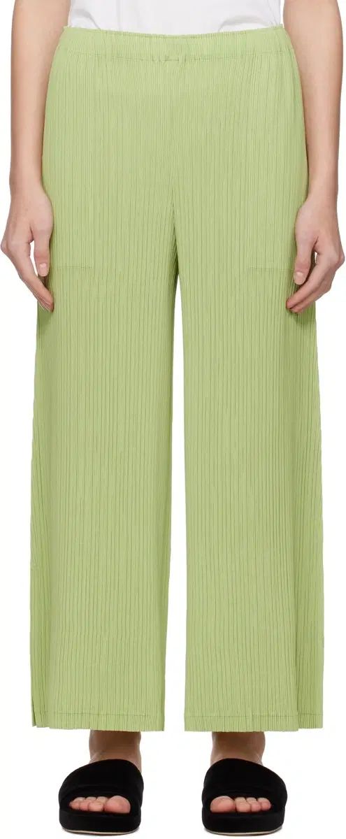 ISSEY MIYAKE イッセイミヤケ ハッチング パンツ グリーン サイズ 1 新品