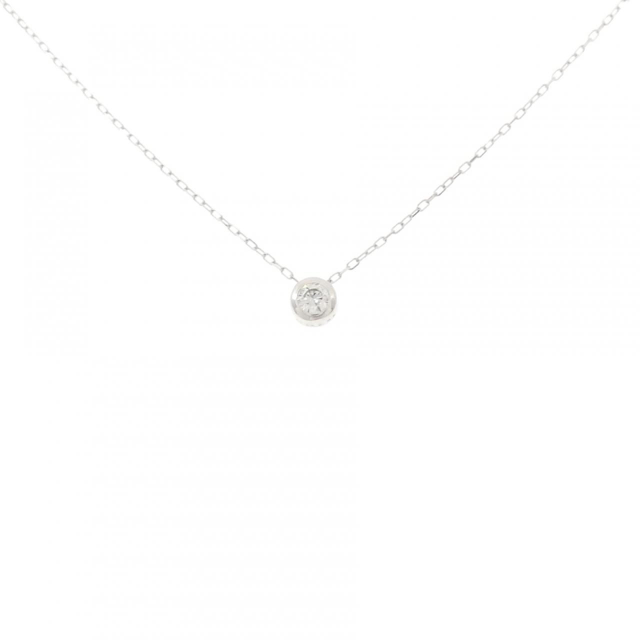 K18WG ソリティア ダイヤモンド ネックレス 0.08CT