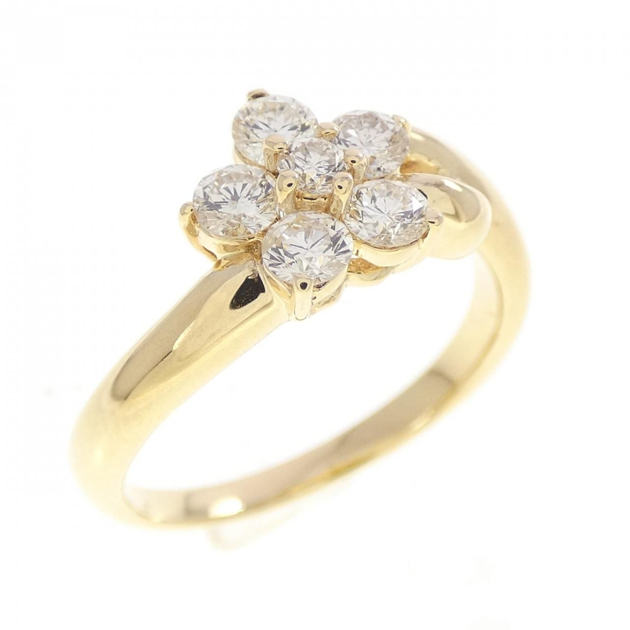 K18YG フラワー ダイヤモンド リング 0.50CT