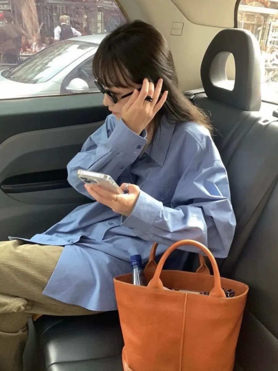 르로브スカイブルー ダブル ポケット シャツ