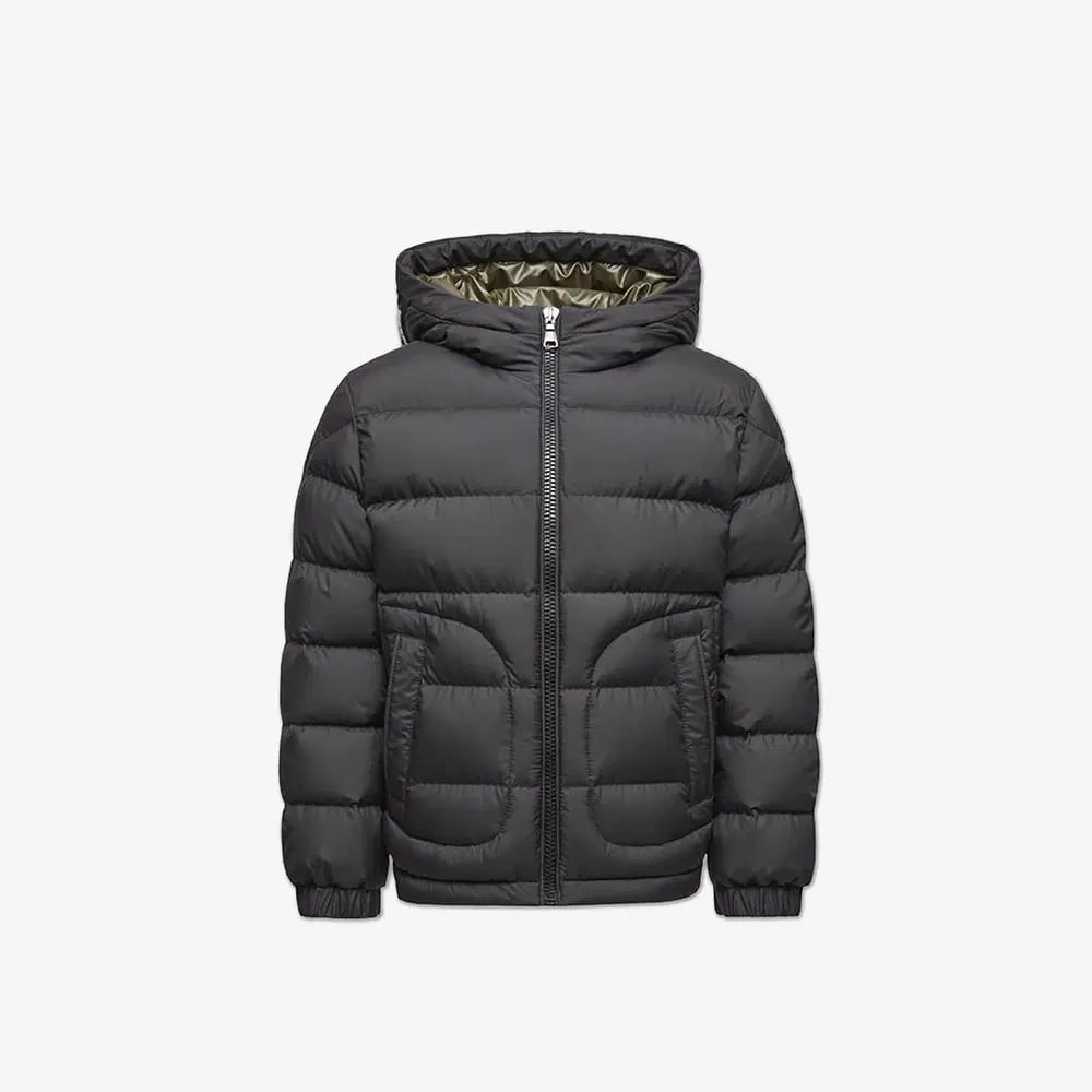 25FW モンクレール キッズ GRECOIS フード ダウン - ブラック 8歳