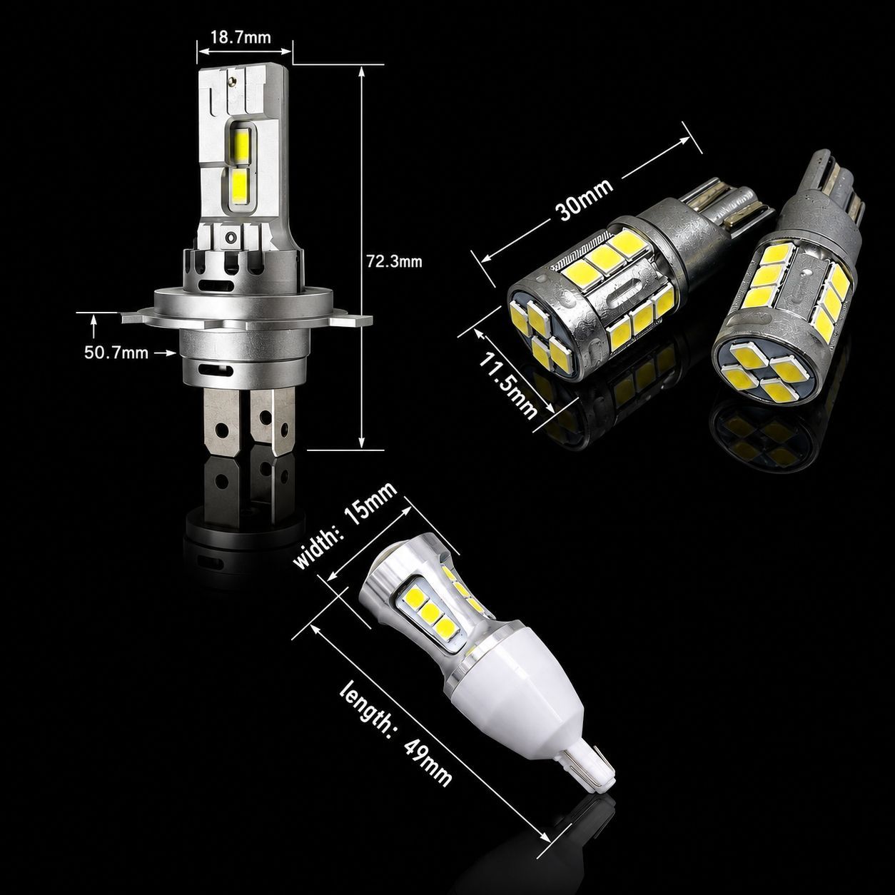 爆光 H4 ヘッドライト T16 バックランプ T10 ポジションランプ ナンバ ホンダ N-VAN e: R6.6～ JJ3 高品質 爆光 H4 ヘッドライト T16 バック