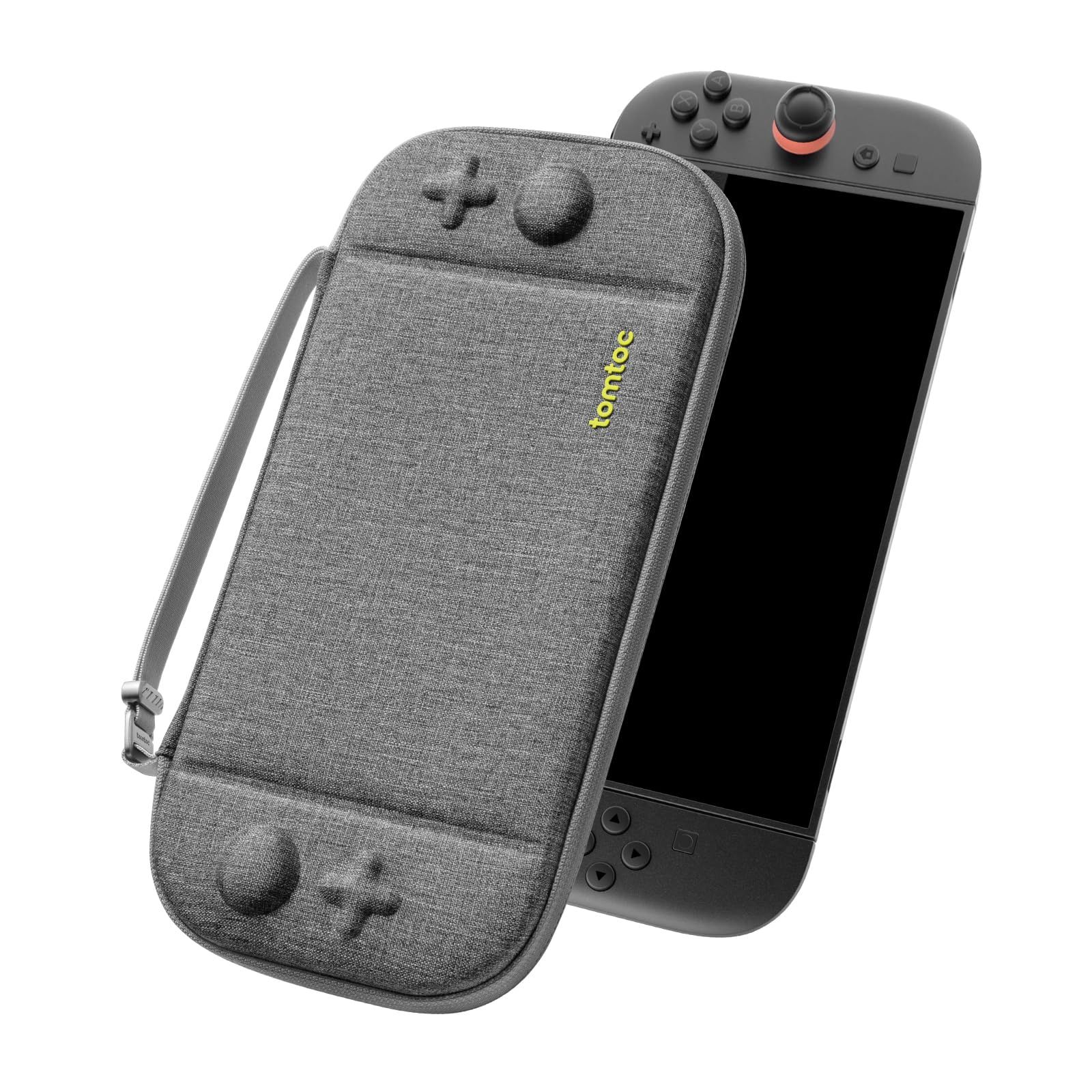 tomtoc Switch 2 ケース Nintendo スイッチ2 2025年モデル専用 特許庁意匠権取得済み スリム 全面保護 キャリングケース ハードケース 耐衝撃 ポーチ ゲームカード12枚収納 グレー 1