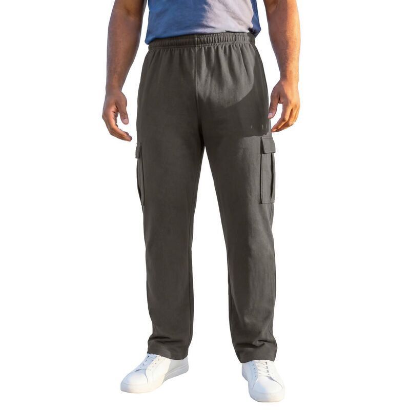 キングサイズ メンズ ボトムス カジュアルパンツ トール フリース KingSize Mens Big Tall UltraComfort Fleece Cargo Sweatpant Black O