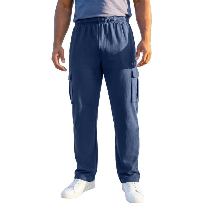 キングサイズ メンズ ボトムス カジュアルパンツ トール フリース KingSize Mens Big Tall UltraComfort Fleece Cargo Sweatpant Navy ネイ