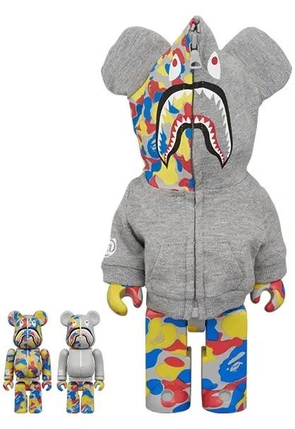 BE@RBRICK(ベアブリック) BAPE(ベイプ) カモフラージュ シャーク メディコムトイ 30周年 未開封 新品