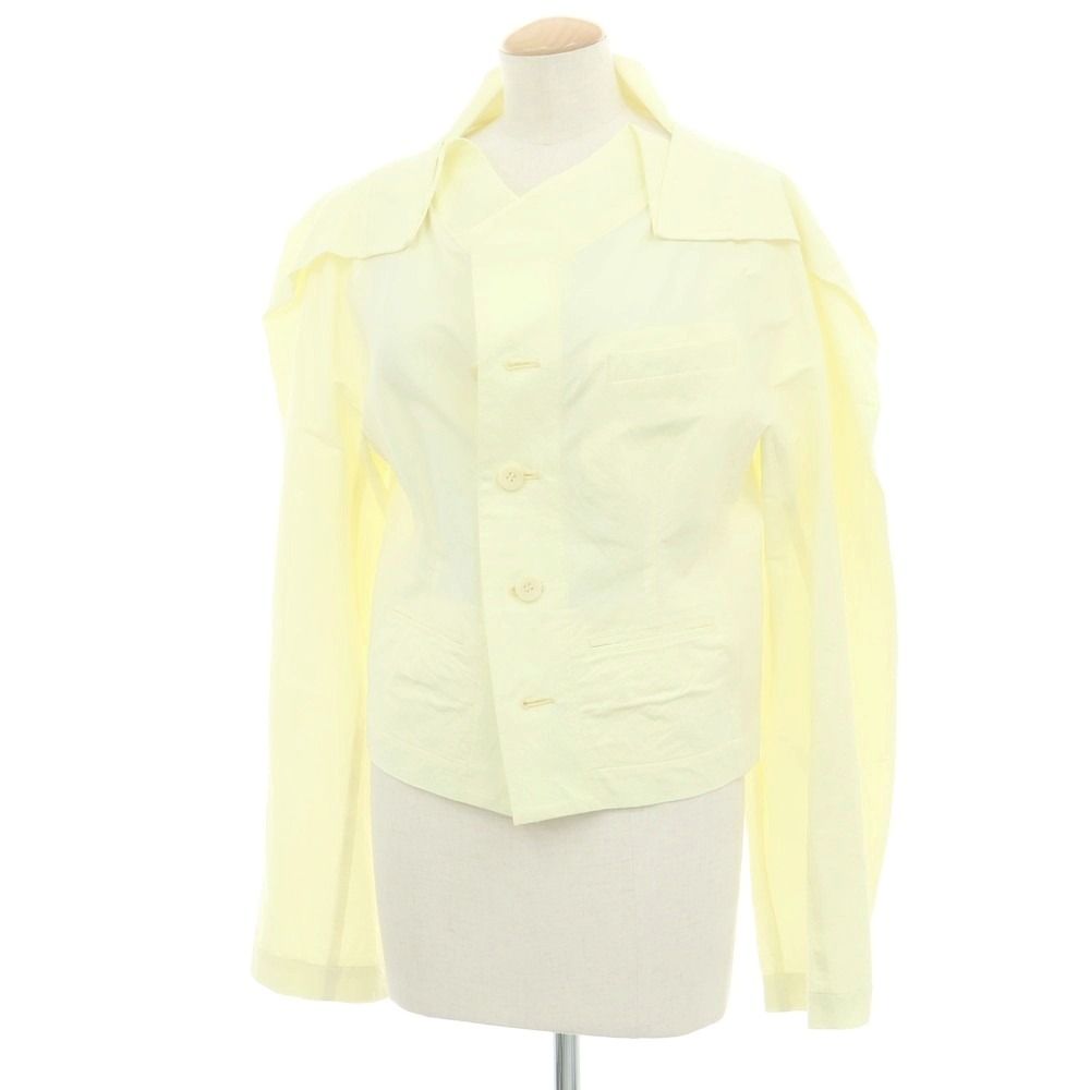 【中古】イッセイミヤケ ISSEY MIYAKE 2025年春夏 変形 ペーパー系 カジュアルジャケット ライトイエロー【サイズ表記なし（L位）】【レディース】