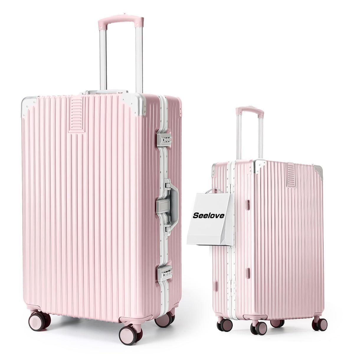 TSAロック キャスター 出張 機内持ち込み suitcase large 静? 旅?（XLサイズ（10泊～長期旅行/100L）(77*47*29.5cm) 360度回転 SS/S/M/L/XLサイズ キャリーバッグ ピンク 超軽量 耐衝撃 ABS+PC 大容 8,671円