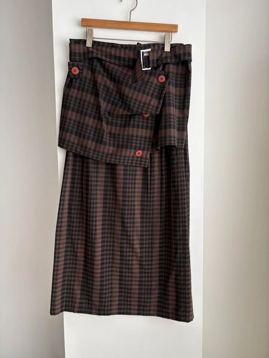 ISSEY MIYAKE イッセイミヤケ CHECK パータン Rab スカート ブラウン L