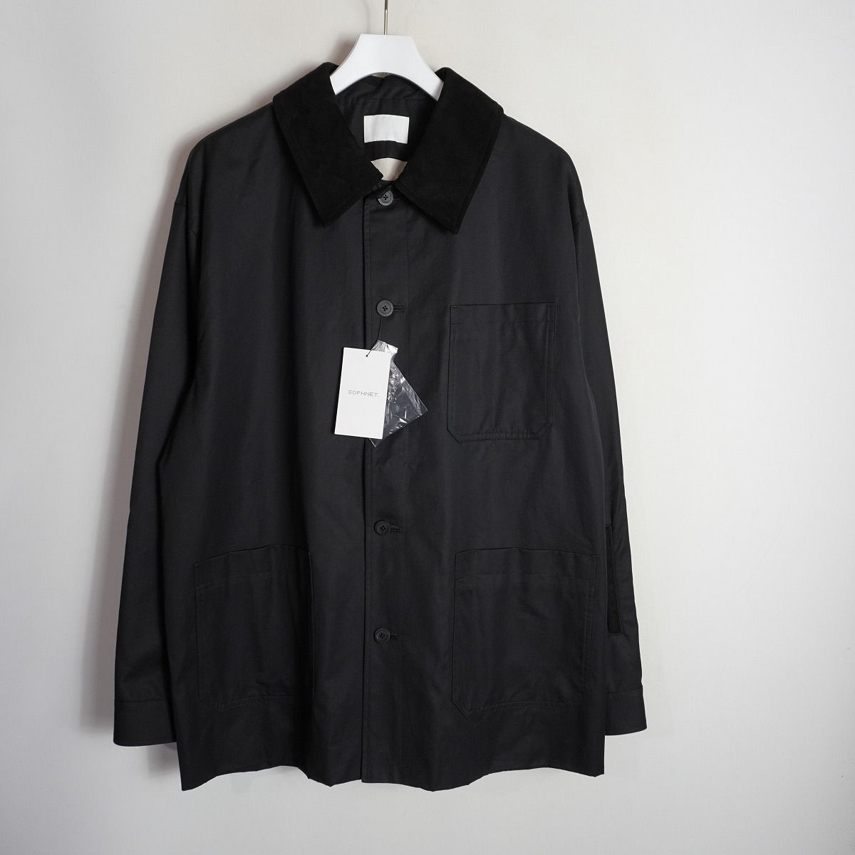 新品 26SS SOPHNET ソフネット LEATHER COLLAR COVERALL 襟レザー