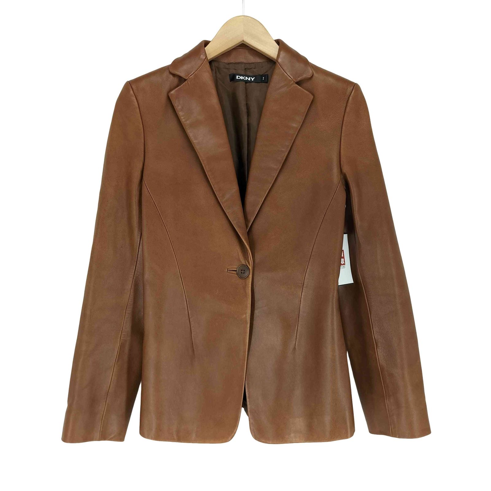 ダナキャランニューヨーク DKNY lamb leather 羊革 ラムレザー 1ボタン