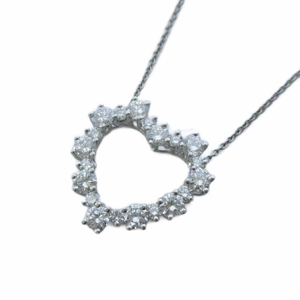 ティファニー TIFFANY & CO. センチメンタルハートネックレス ペンダント pt950 ダイヤモンド 1.3ct プラチナ /KH ■OH