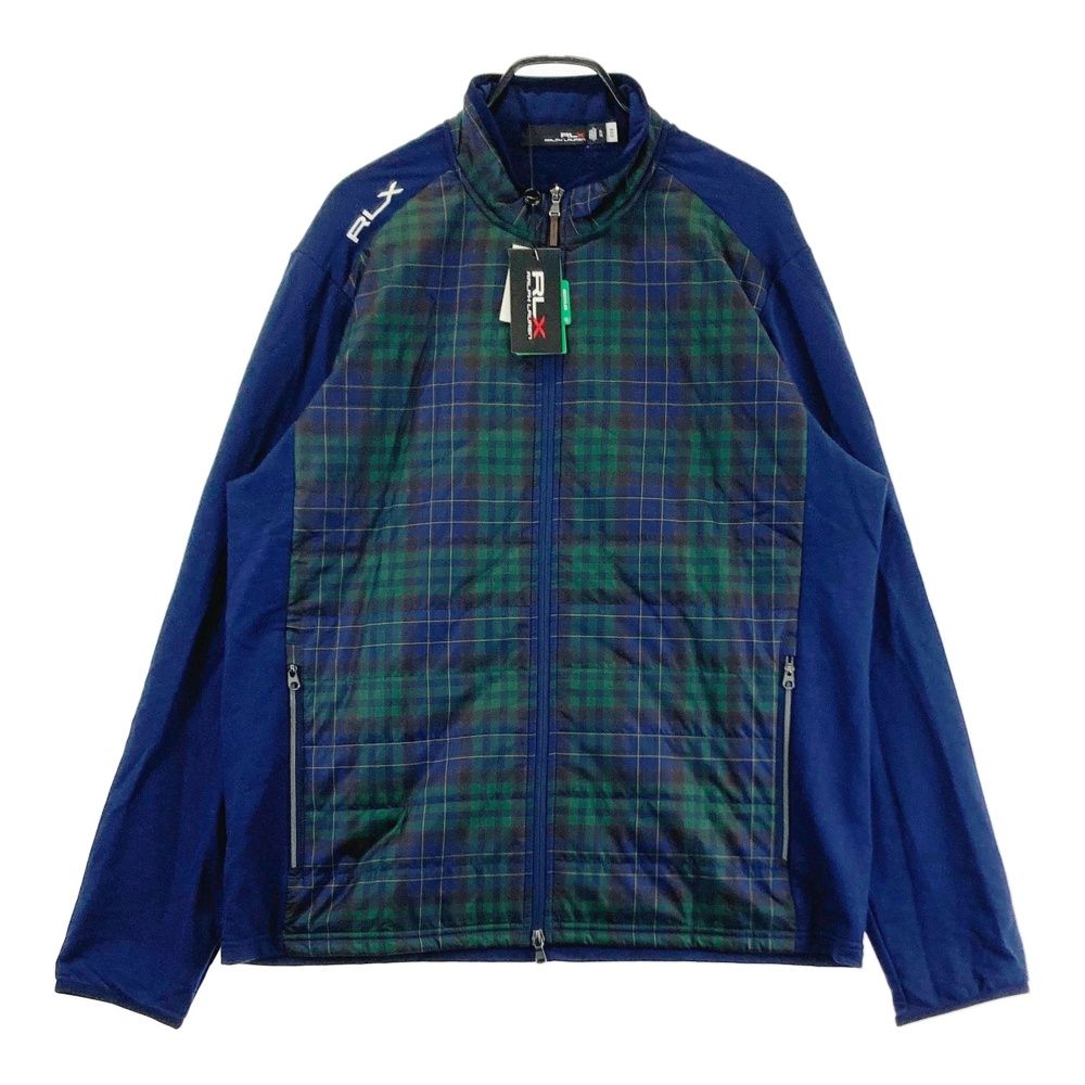 サイズ：XL RLX ラルフローレン 中綿切替 ジップジャケット チェック柄 ネイビー系 [240101595050] ゴルフウェア メンズ ストスト