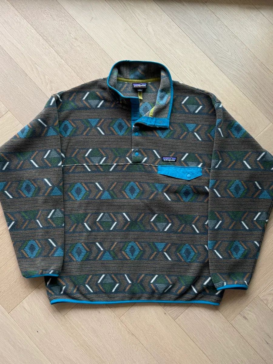 9) パタゴニア Synchilla（シンチラ） 17年 large(ラージ) ブラウン aztec(アズテック)