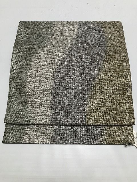 【中古】袋帯 正絹 グレー地によろけ縞文様 8,360円