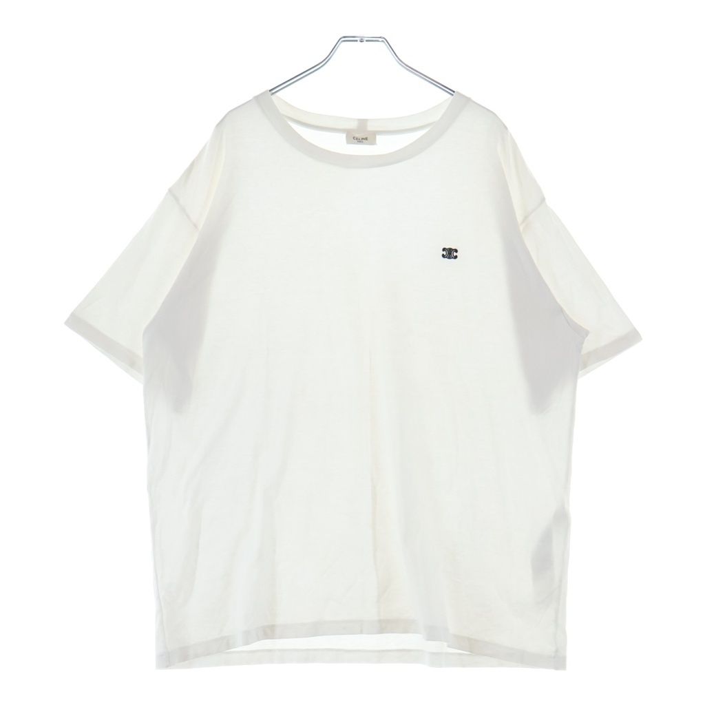 CELINE (セリーヌ) トリオンフエンブロイダリークルーネック半袖Tシャツカットソー ホワイト 2X04I671Q.01OB 28,235円