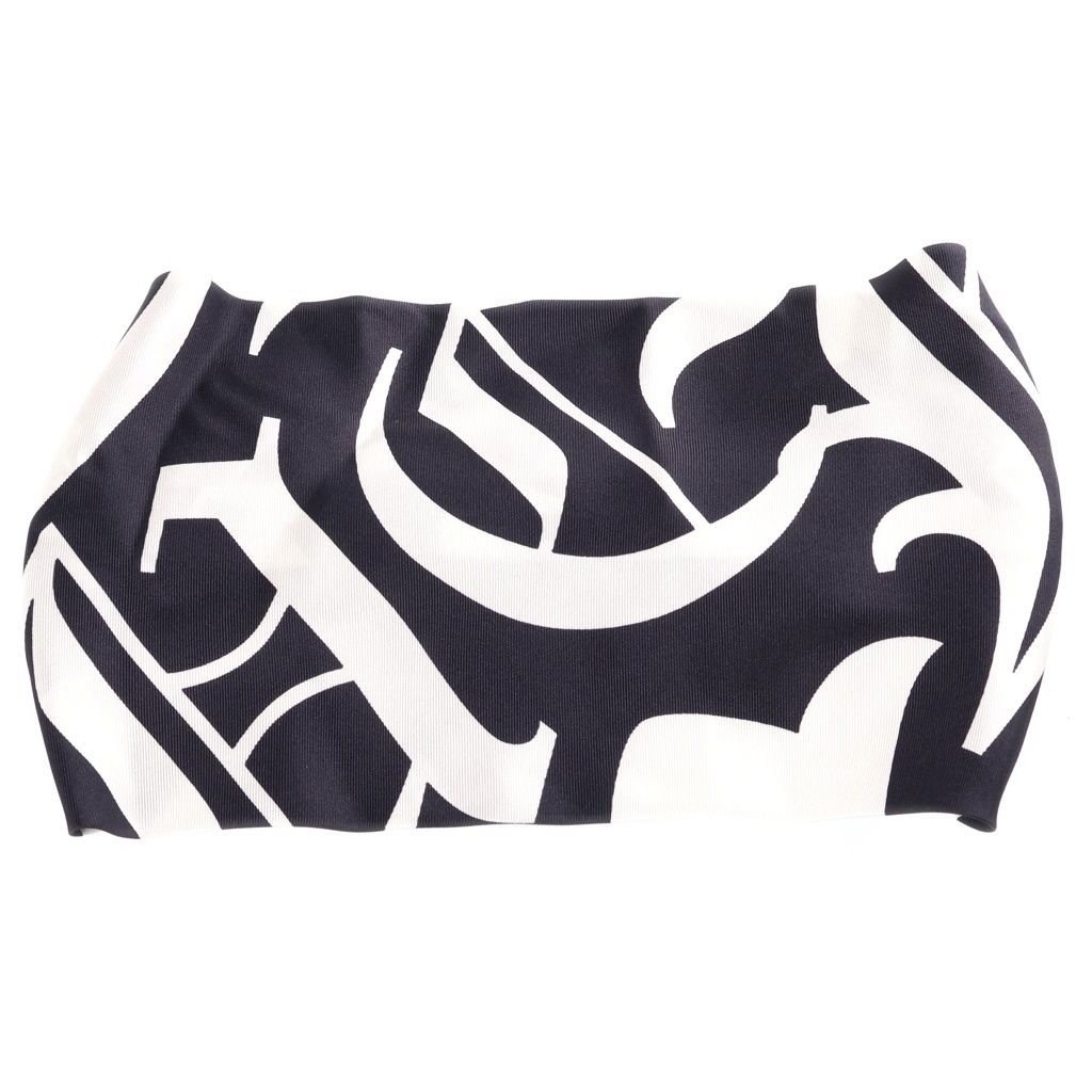 CHROME HEARTS (クロムハーツ) CH SILK HAIR BAND シルク ヘアバンド ブラック/ホワイト 76,230円