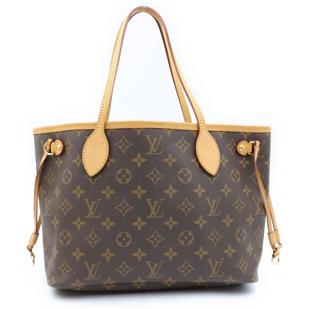 LOUIS VUITTON (ルイヴィトン) モノグラム ネヴァーフルPM トートバッグ ハンドバッグ ブラウン レザー×PVC M40155 ゴールド金具